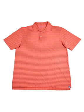 Peter Millar Stripe Pink Navy Golf Country Club Polo Size X-Large